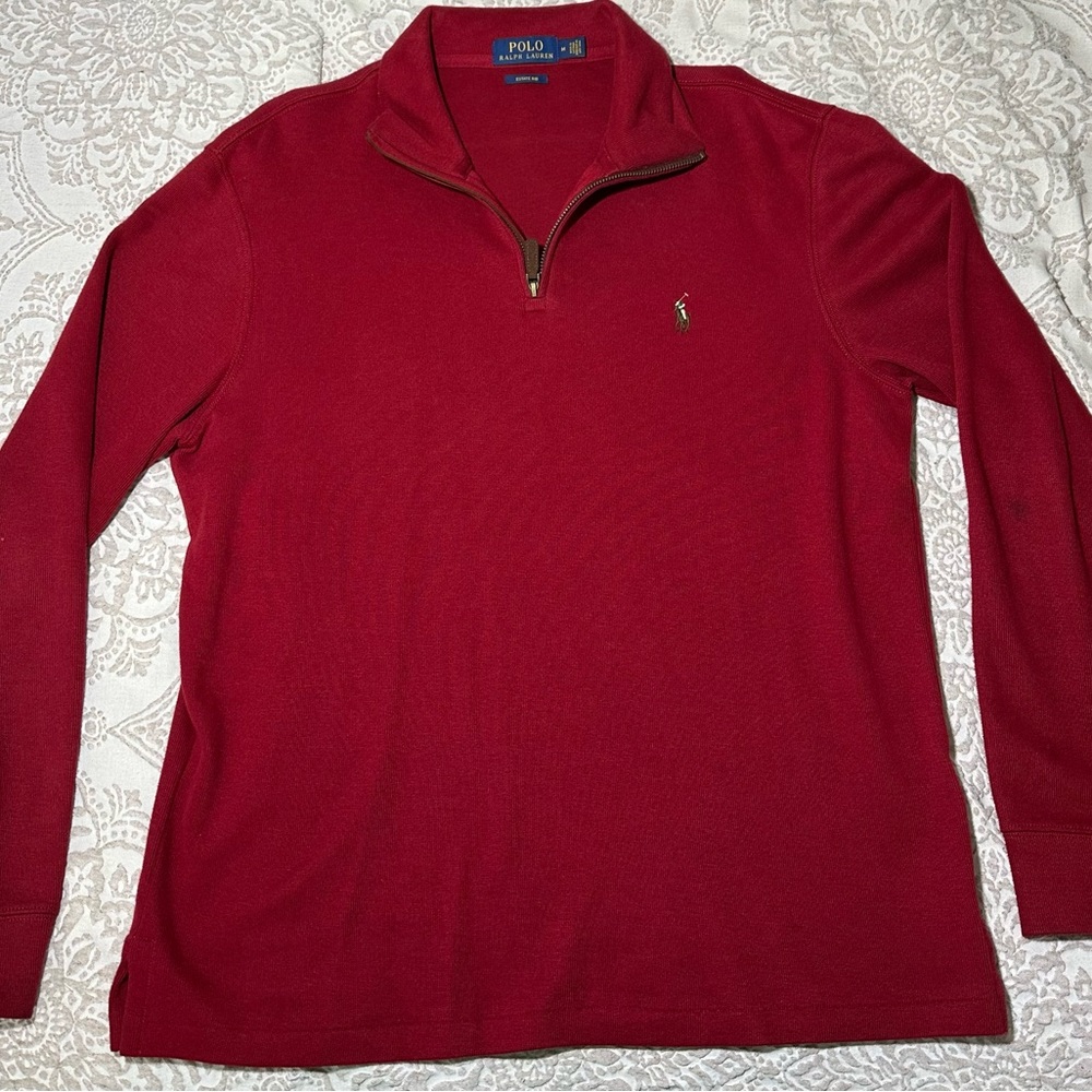 Ralph Lauren Men's Zip-Up Red Sweater